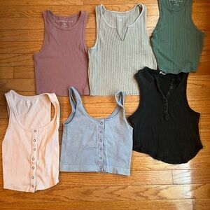 Aerie , Garage, Aeropostale BUNDLE OF 6!
Women's Tank Tops - EXTRA SMALL